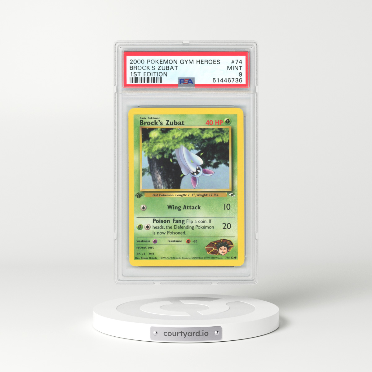 2000 Gym Heroes #74 Brock's Zubat - 1st Edition (PSA 9 MINT)