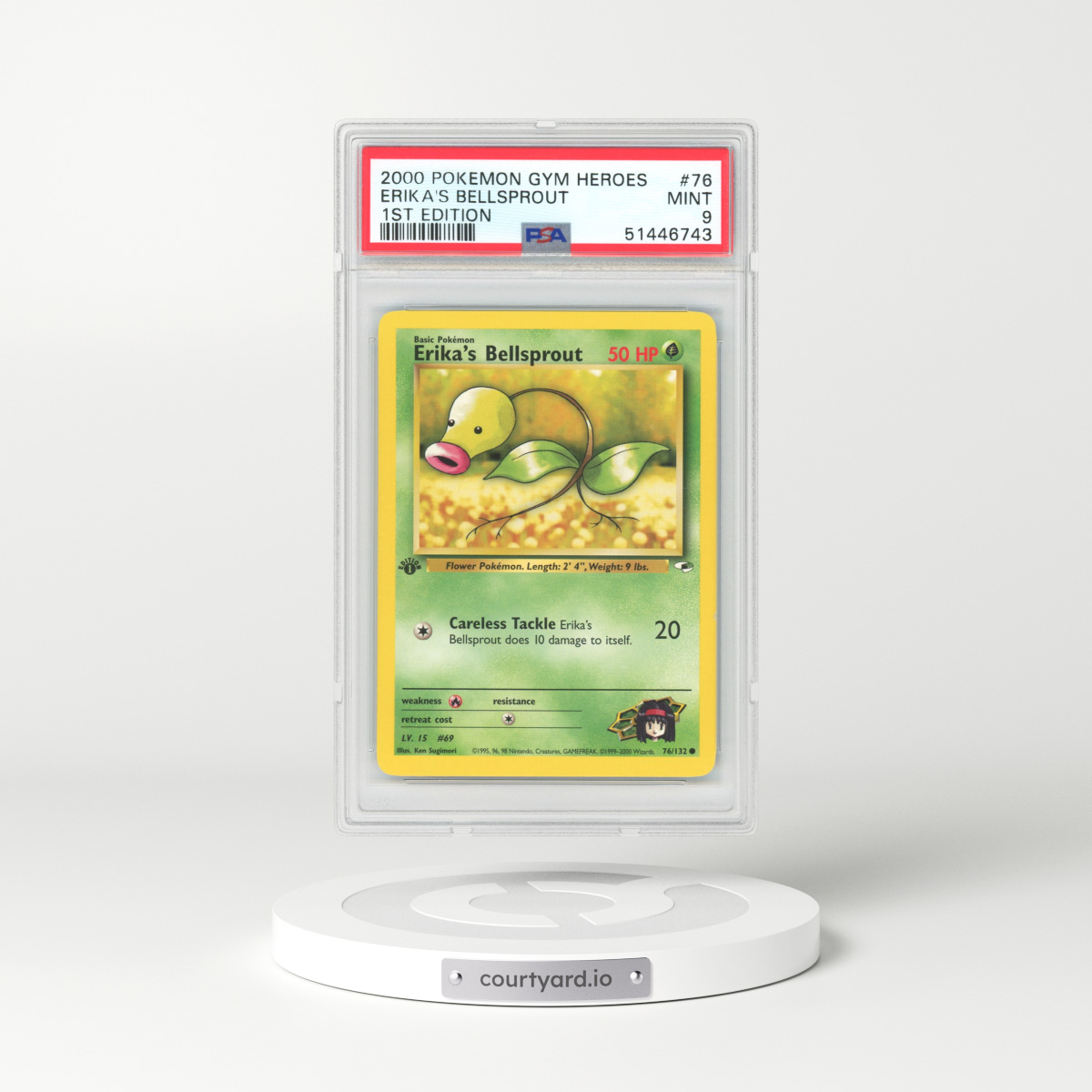 2000 Gym Heroes #76 Erika's Bellsprout (PSA 9 MINT)
