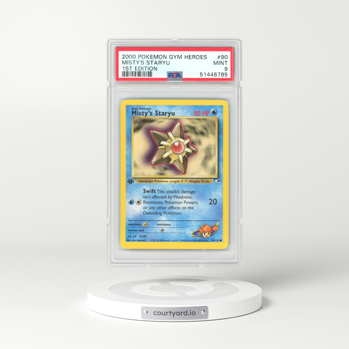 2000 Gym Heroes #90 Misty's Staryu (PSA 9 MINT)