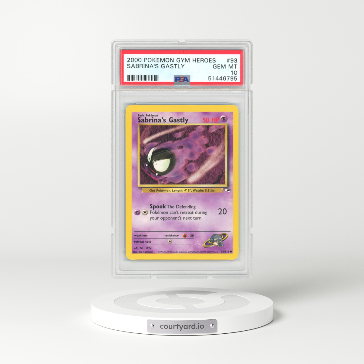 2000 Gym Heroes #93 Sabrina's Gastly (PSA 10 GEM MINT)