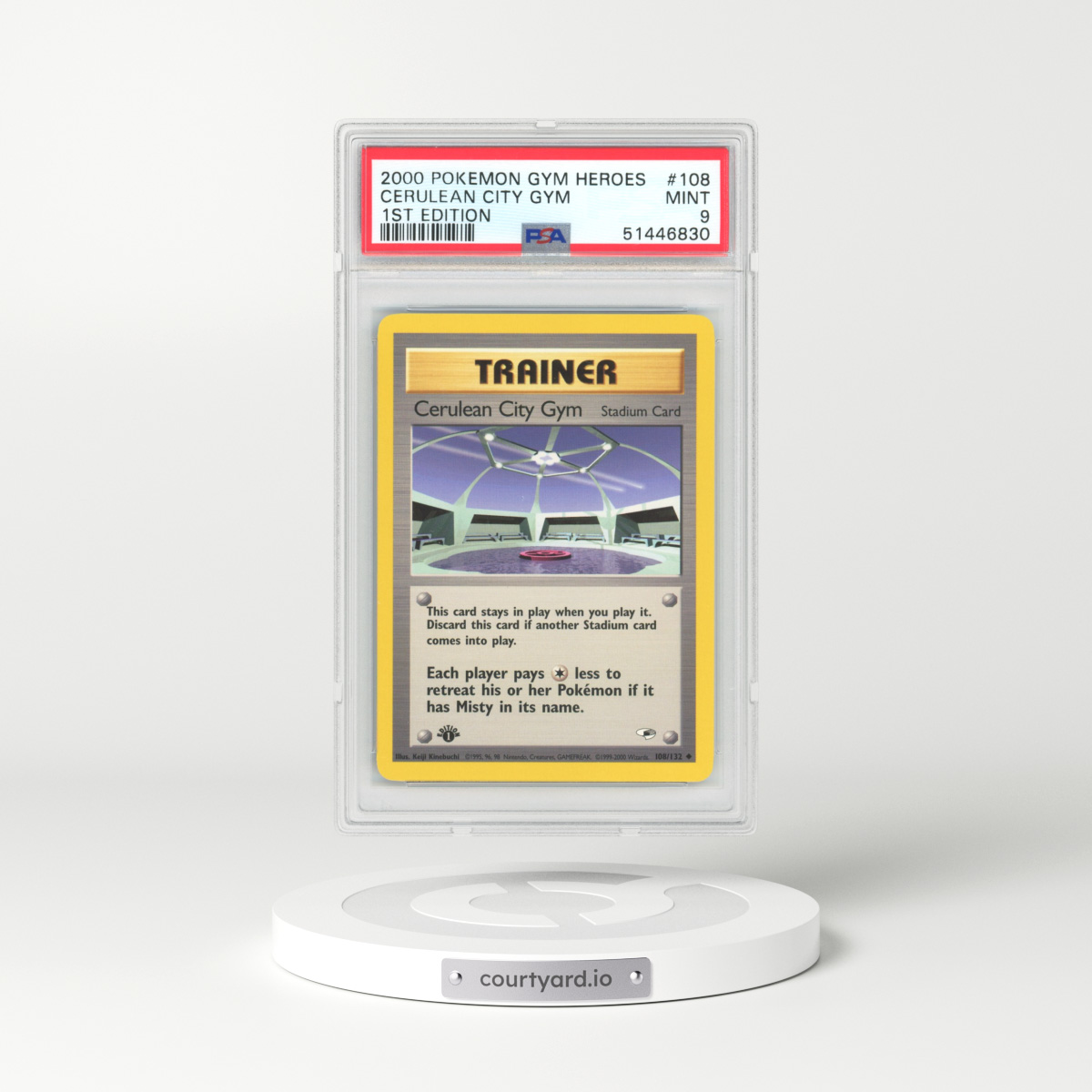 2000 Gym Heroes #108 Cerulean City Gym - 1st Edition (PSA 9 MINT)