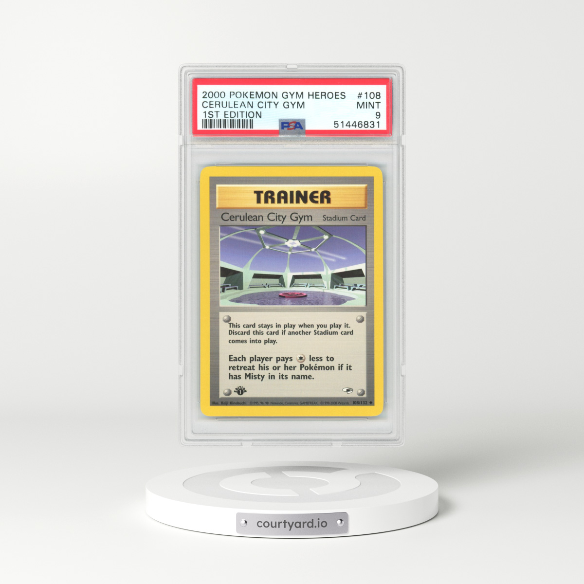 2000 Gym Heroes #108 Cerulean City Gym - 1st Edition (PSA 9 MINT)