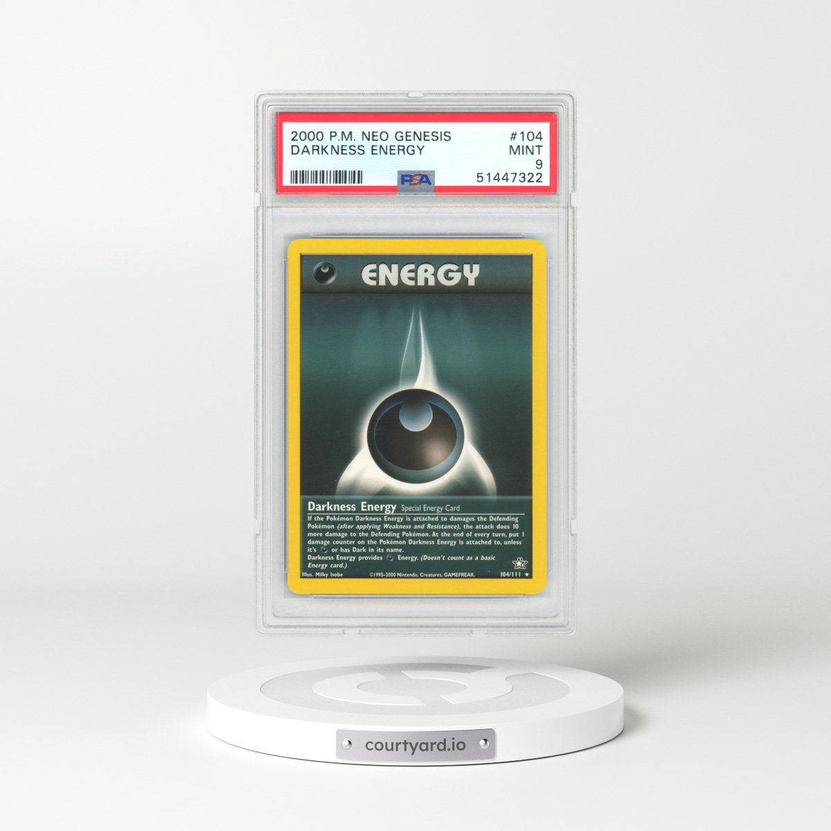 2000 Neo Genesis #104 Darkness Energy (PSA 9 MINT)