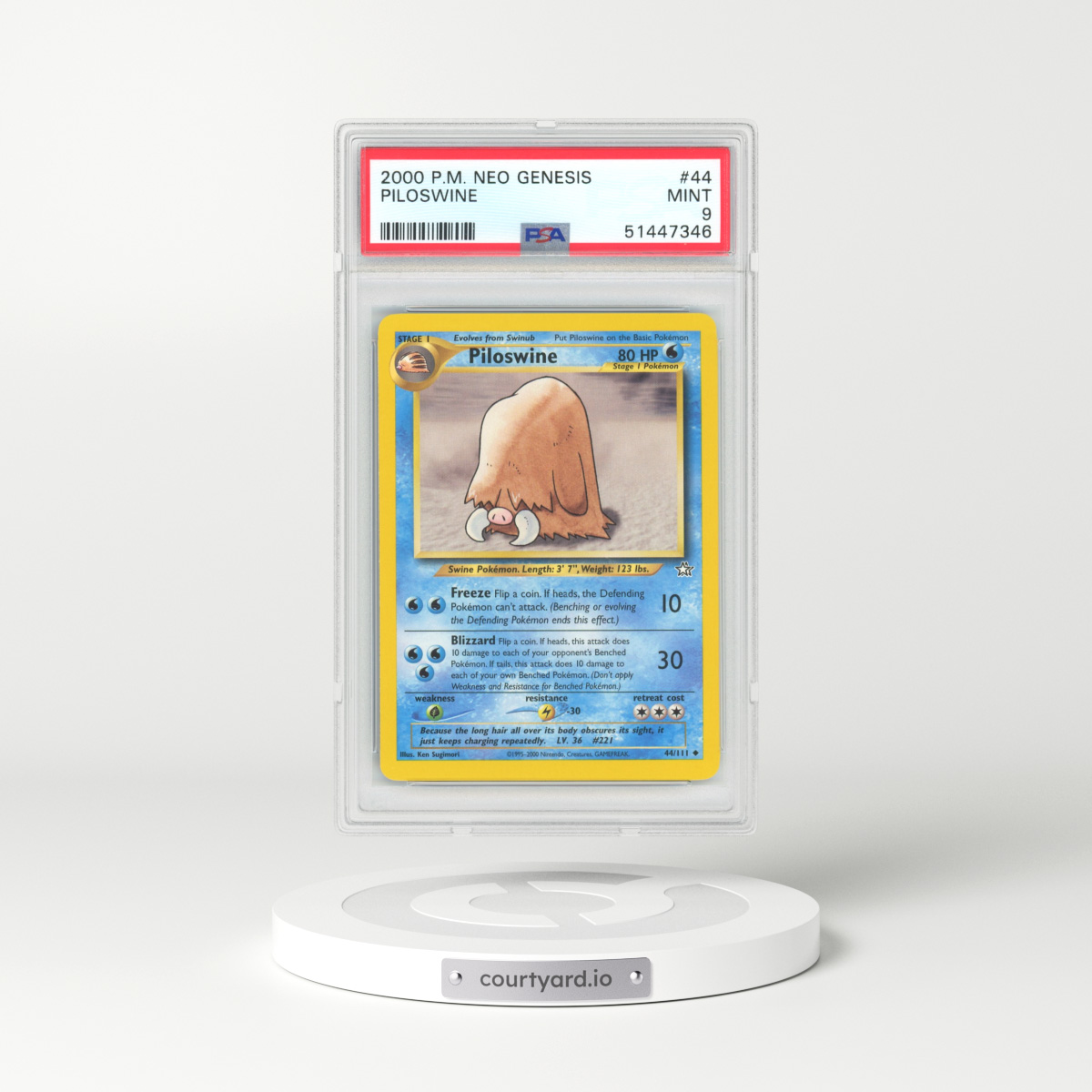 2000 Neo Genesis #44 Piloswine (PSA 9 MINT)