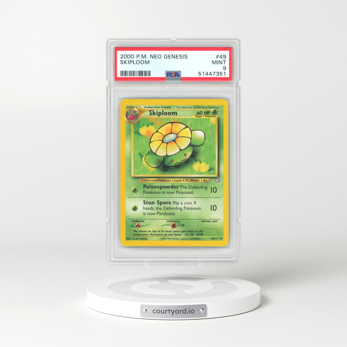 2000 Gym Heroes #49 Skiploom (PSA 9 MINT)