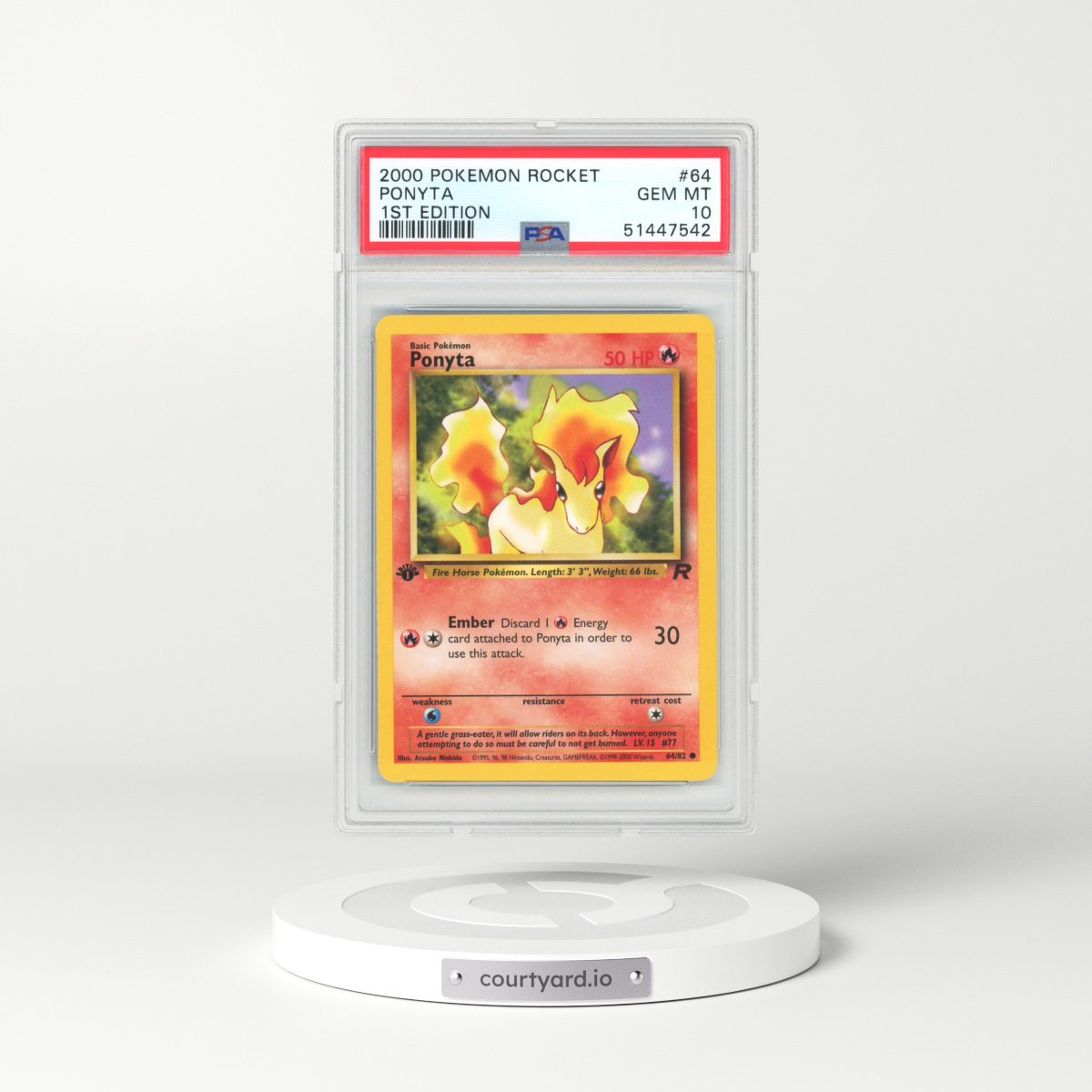 2000 Team Rocket #64 Ponyta - 1st Edition (PSA 10 GEM MINT)