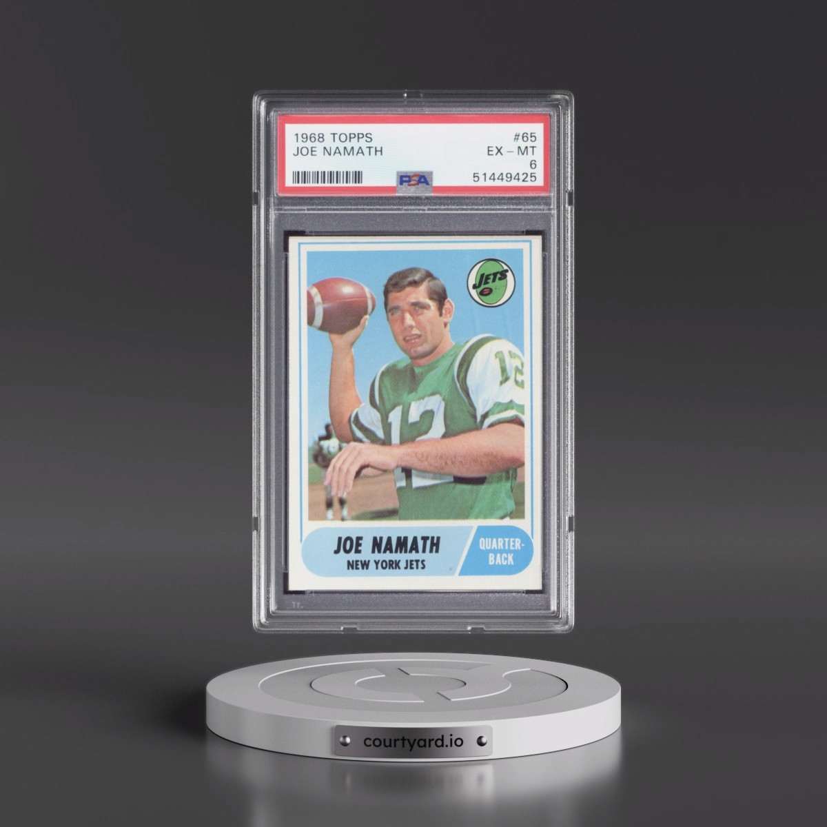1968 Topps #65 Joe Namath (PSA 6 EX-MT)