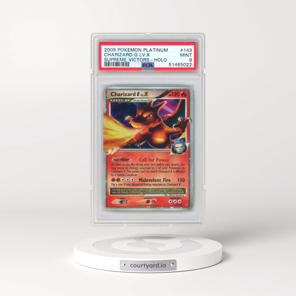 2009 Pokémon Platinum Supreme Victors #143 Charizard G LV.X - Holo (PSA 9 MINT)