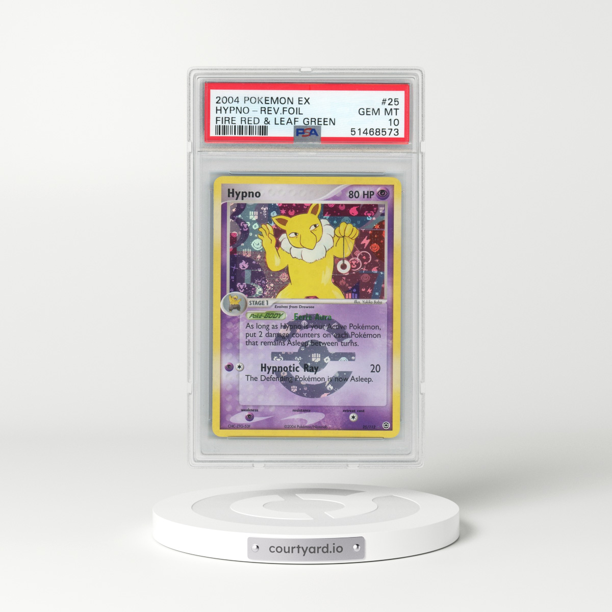 2004 Pokémon EX Fire Red & Leaf Green #25 Hypno - Reverse Foil (PSA 10 GEM MINT)