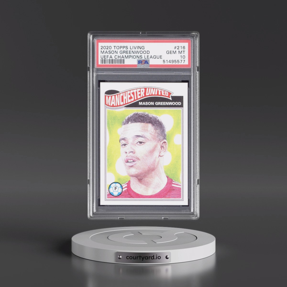 2020 Topps Living UEFA Champions League #216 Mason Greenwood (PSA 10 GEM MINT)