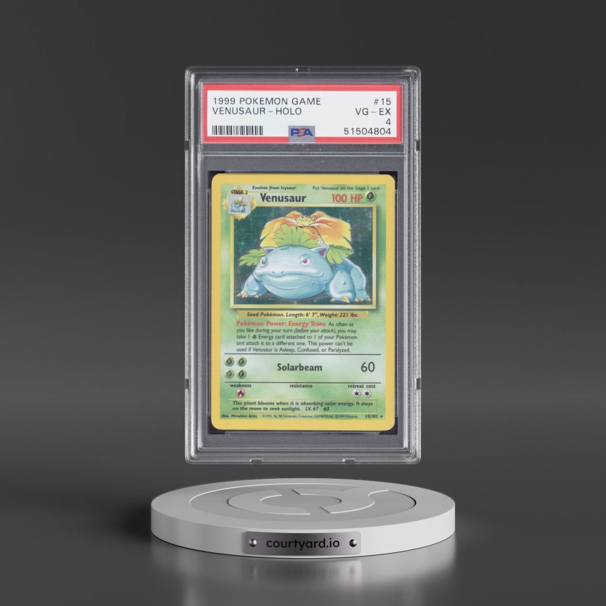 1999 Pokémon Game #15 Venusaur - Holo (PSA 4 VG-EX)