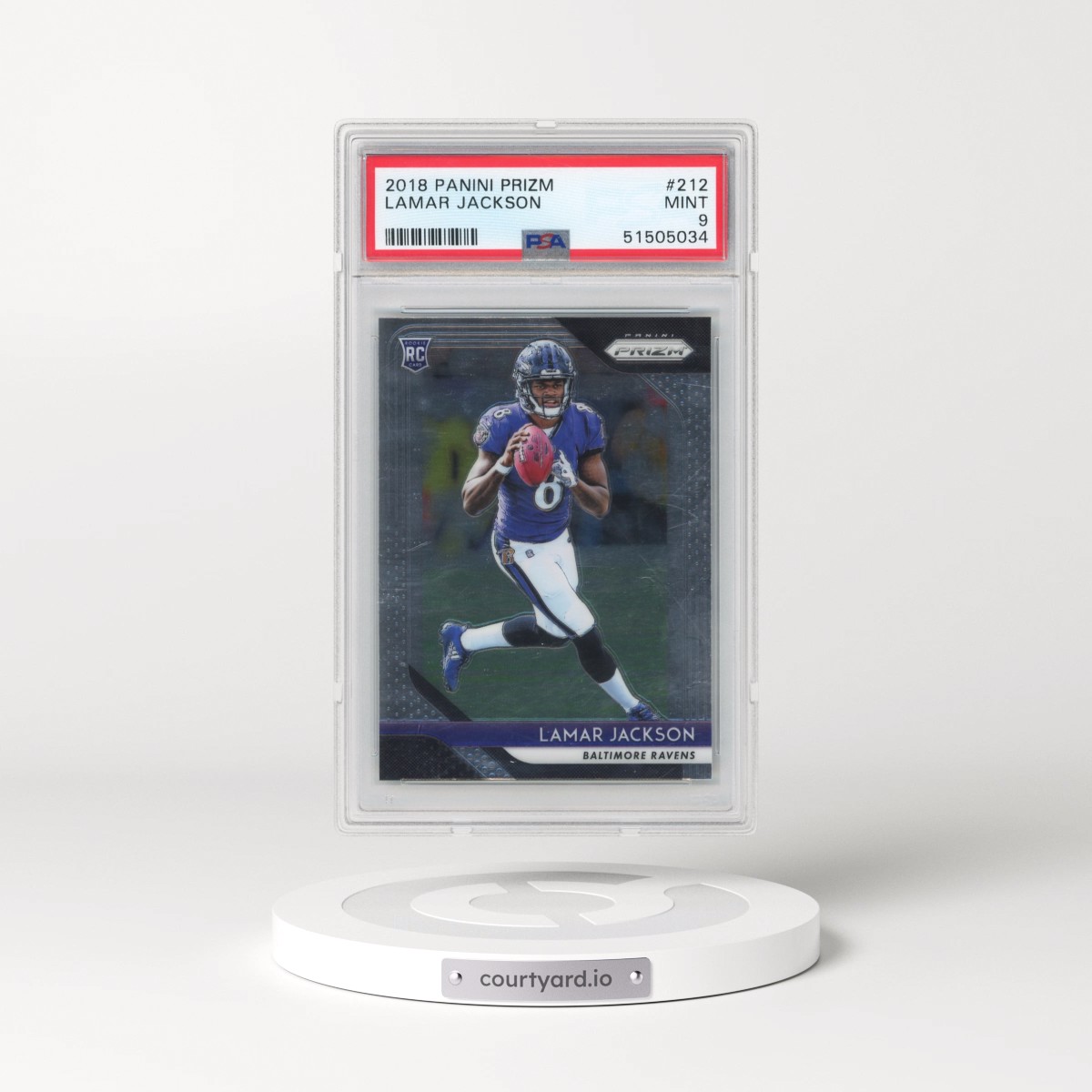 2018 Panini Prizm #212 Lamar Jackson (PSA 9 MINT)