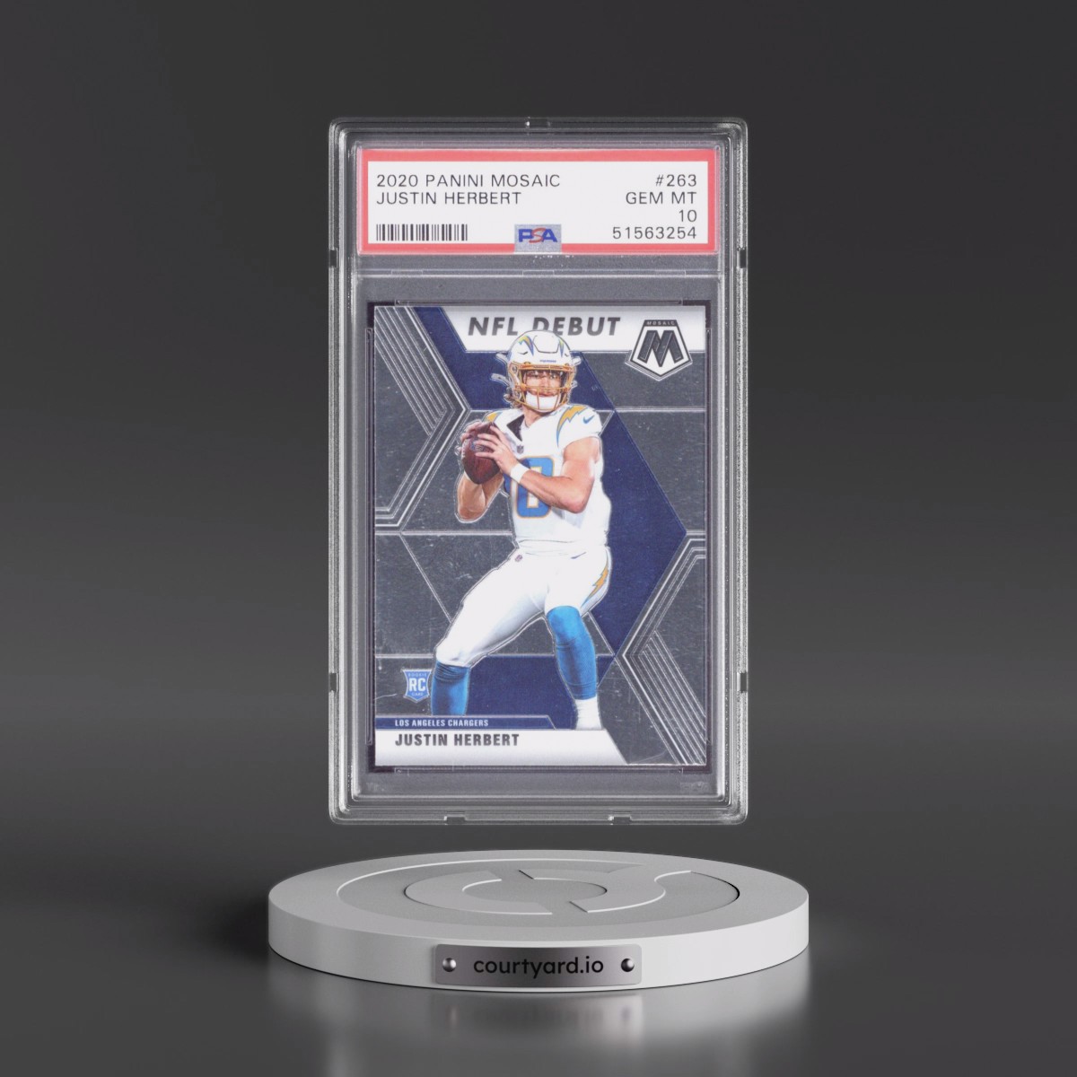 2020 Panini Mosaic #263 Justin Herbert (PSA 10 GEM MINT)