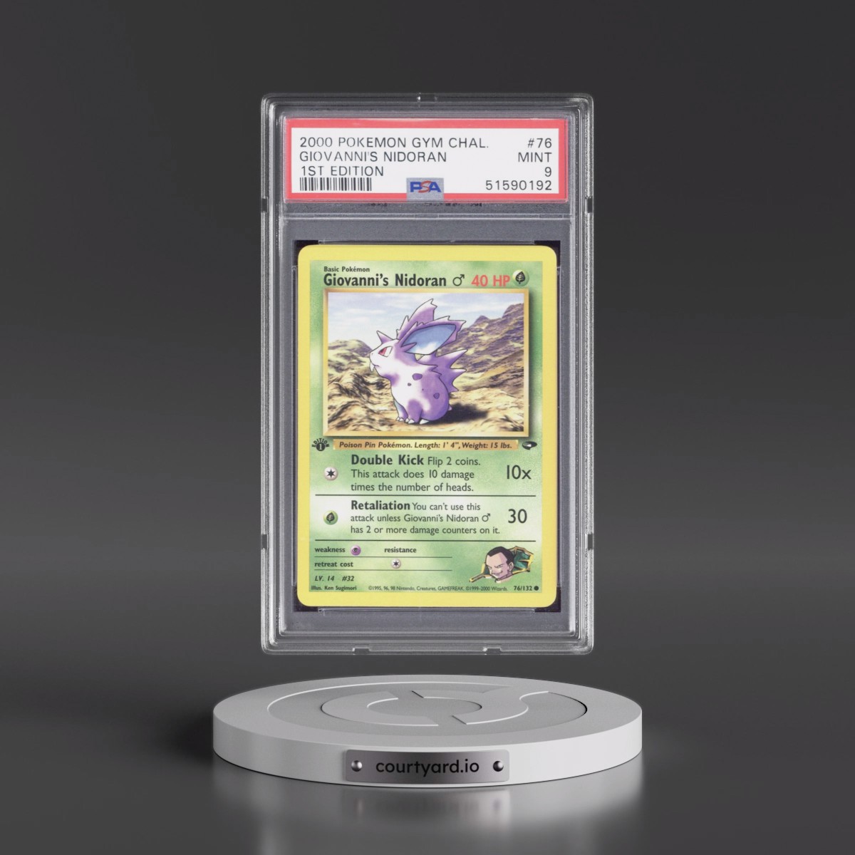 2000 Pokémon Gym Challenge #76 Giovanni's Nidoran - 1st Edition (PSA 9 MINT)