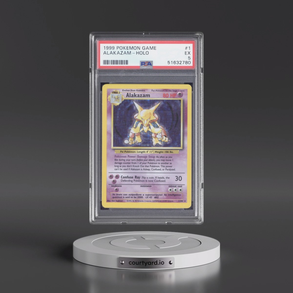 1999 Pokémon Game Alakazam - Holo #1 PSA 5