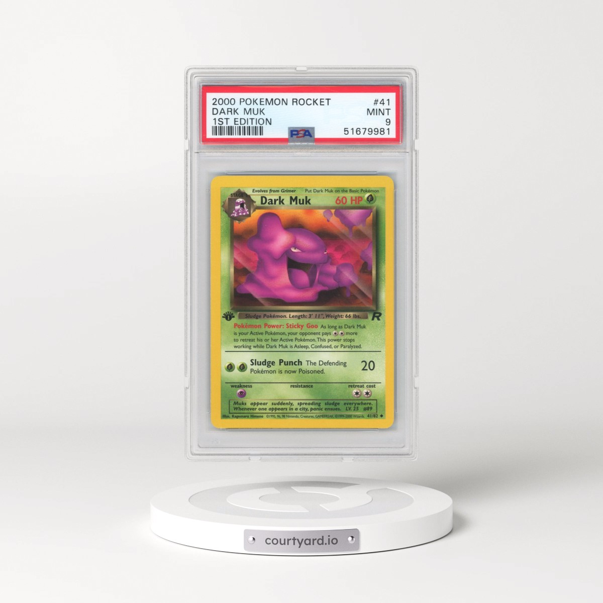 2000 Pokémon Rocket #41 Dark Muk - 1st Edition (PSA 9 MINT)