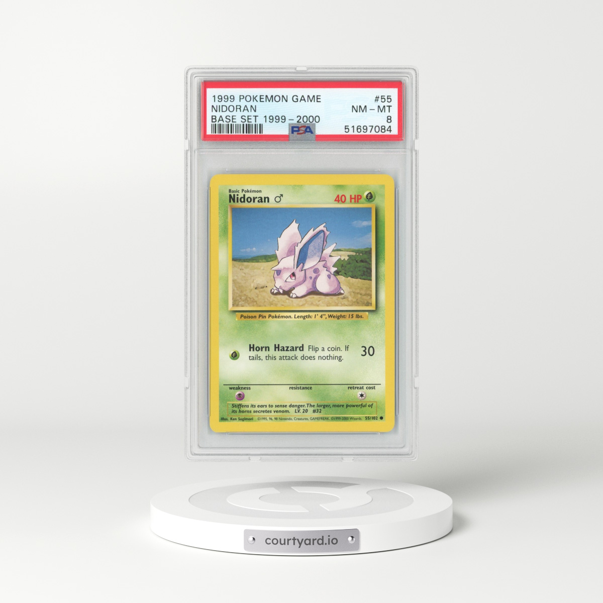 1999 Base Set #55 Nidoran (m) (PSA 8 NM-MT)