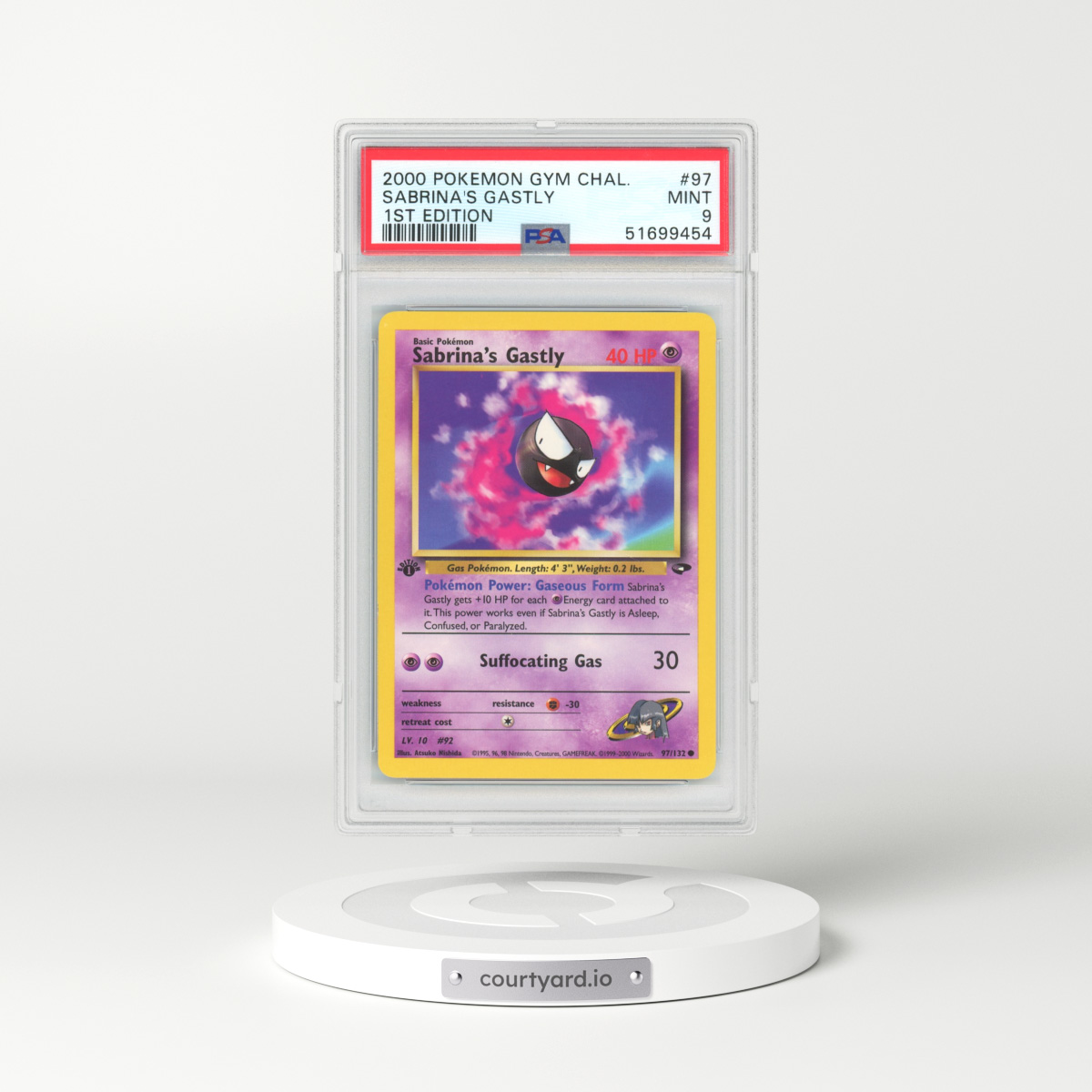 2000 Gym Challenge #97 Sabrina's Gastly - 1st Edition (PSA 9 MINT)