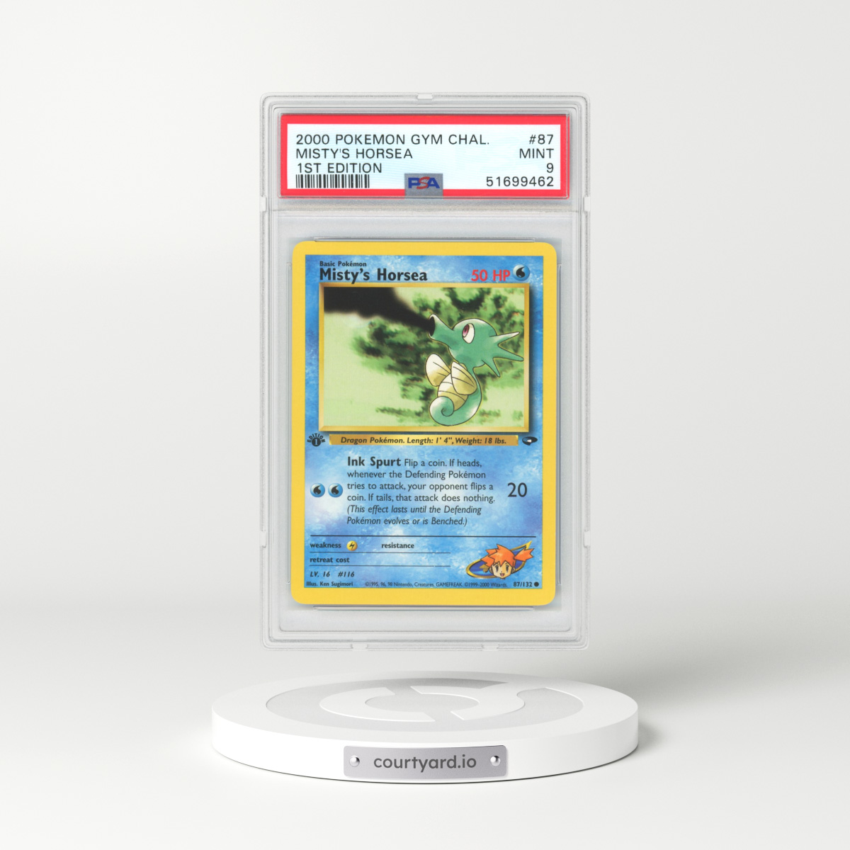 2000 Gym Challenge #87 Misty's Horsea - 1st Edition (PSA 9 MINT)