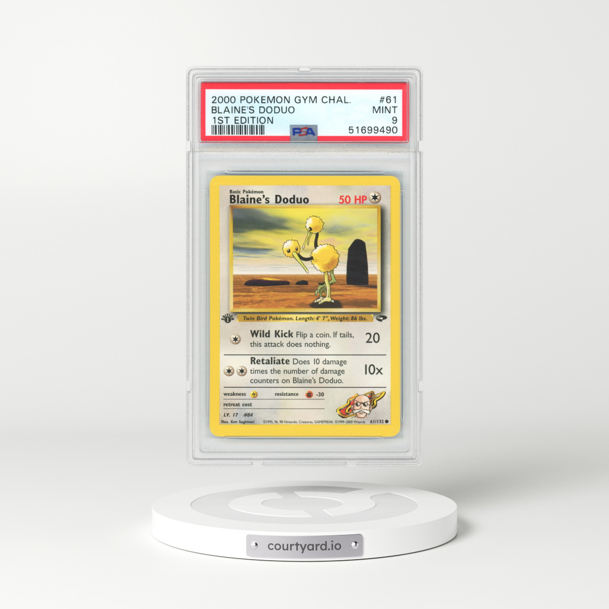 2000 Gym Challenge #61 Blaine's Doduo - 1st Edition (PSA 9 MINT)