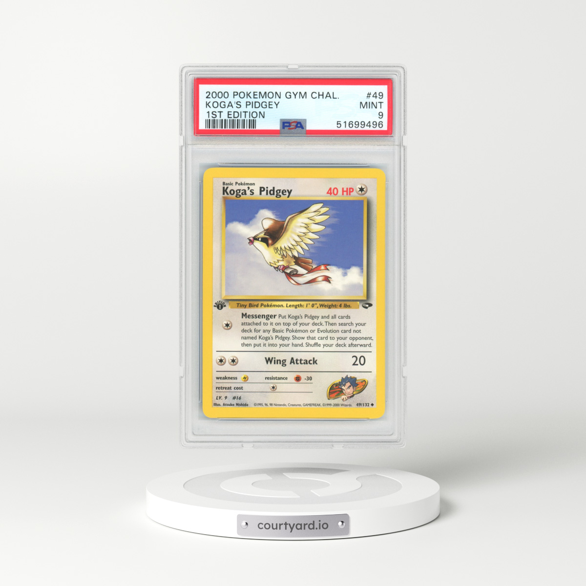 2000 Gym Challenge #49 Koga's Pidgey - 1st Edition (PSA 9 MINT)