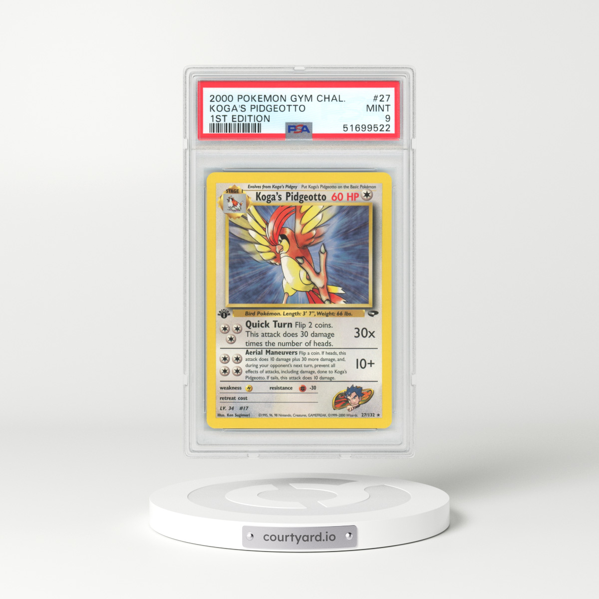 2000 Gym Challenge #27 Koga's Pidgeotto - 1st Edition (PSA 9 MINT)
