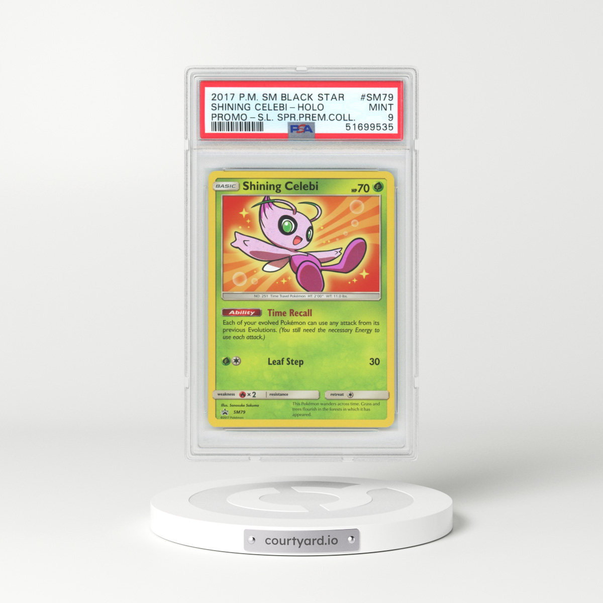 2017 Sun & Moon Promos #SM79 Shining Celebi - Holo Super Premium Collection (PSA 9 MINT)