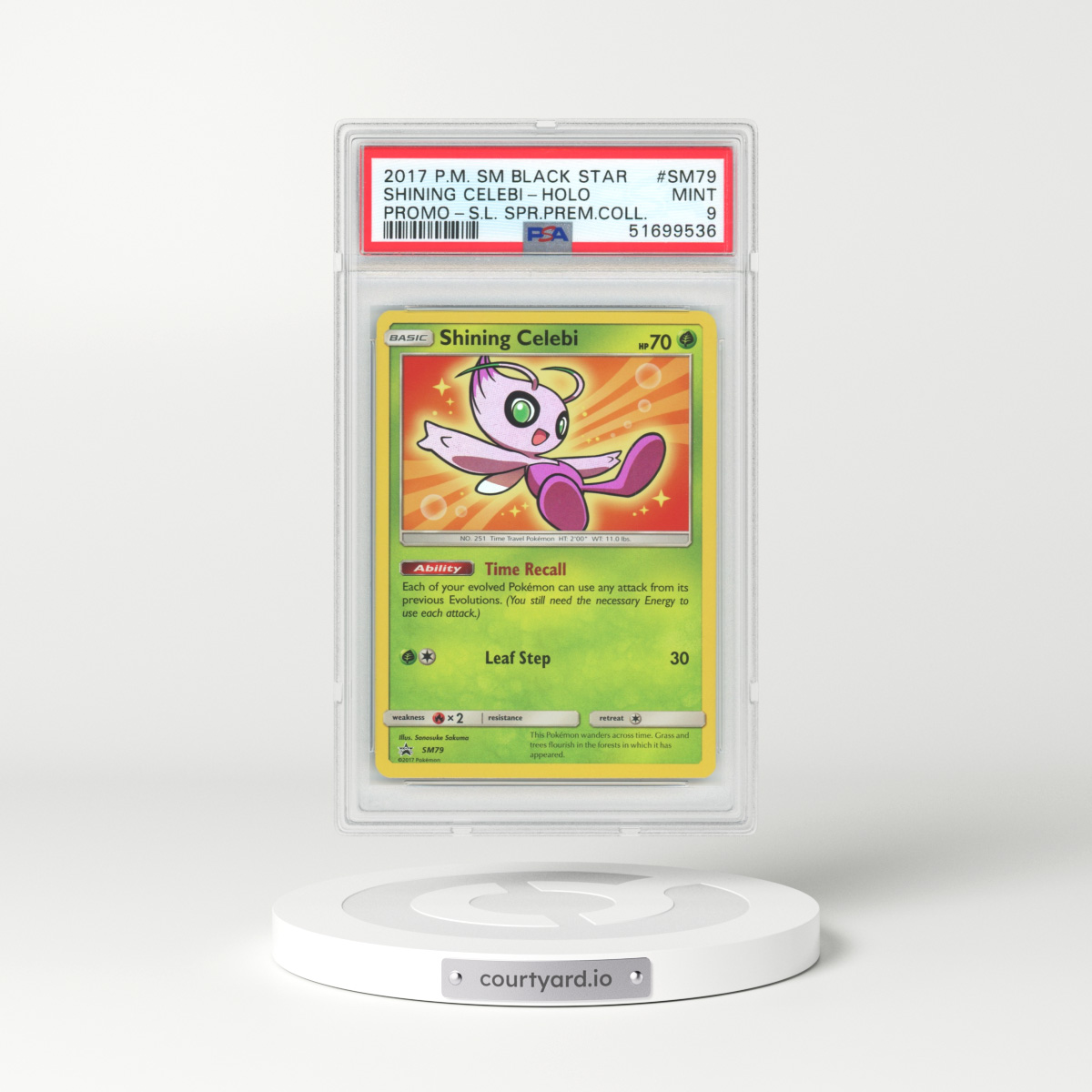 2017 Sun & Moon Promos #SM79 Shining Celebi - Holo Super Premium Collection (PSA 9 MINT)