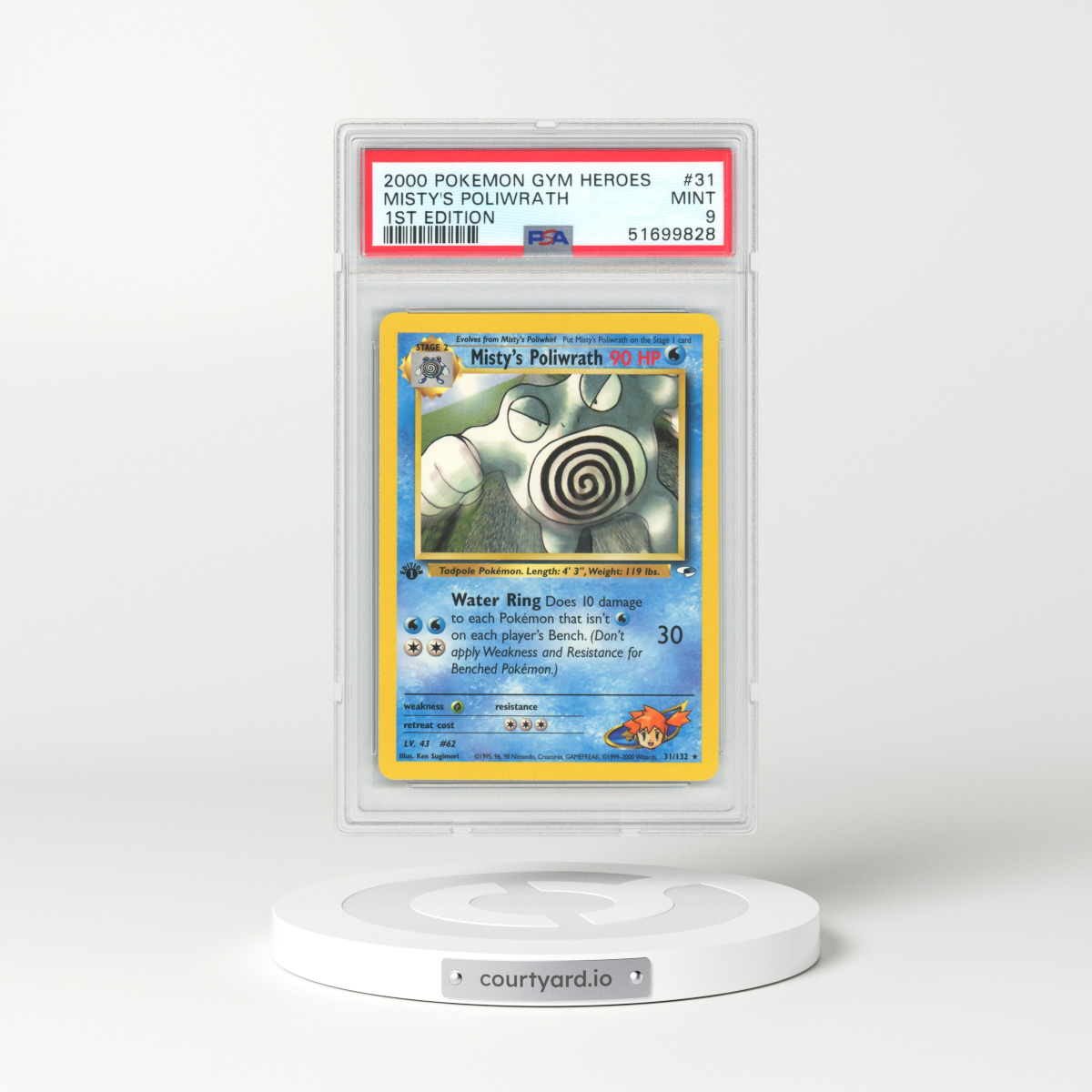2000 Gym Heroes #31 Misty's Poliwrath - 1st Edition (PSA 9 MINT)