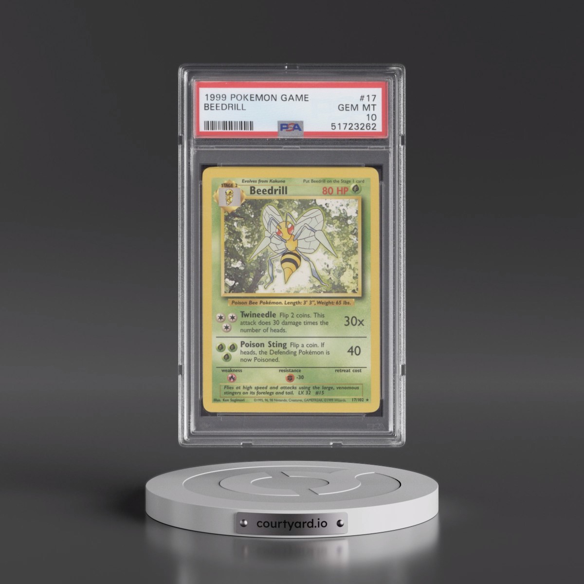 1999 Pokémon Game #17 Beedrill (PSA 10 GEM MINT)