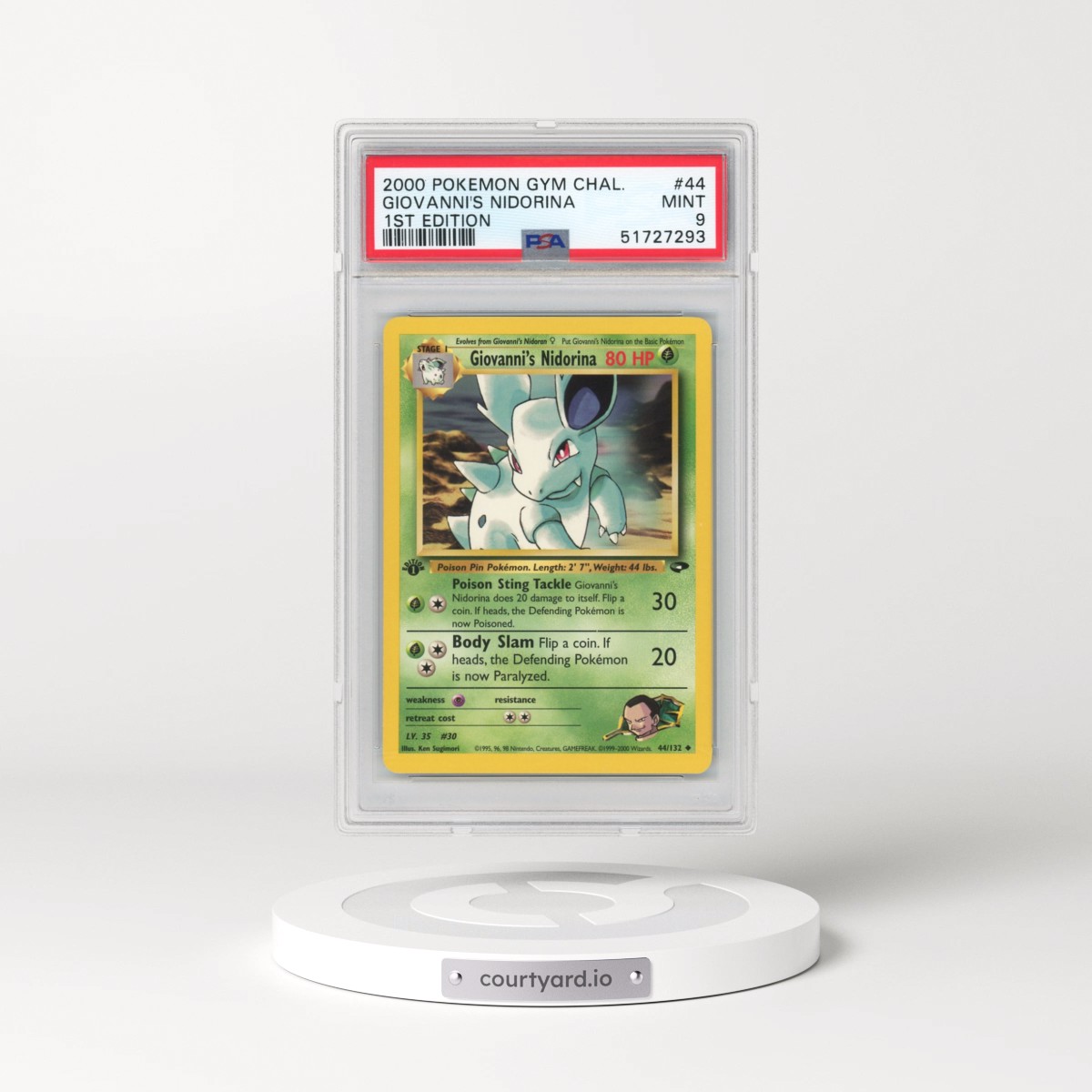 2000 Pokémon Gym Challenge #44 Giovanni's Nidorina - 1st Edition (PSA 9 MINT)