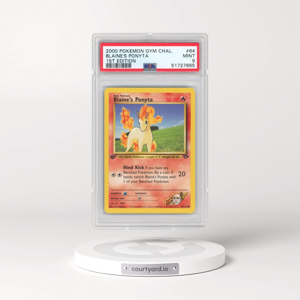 2000 Pokémon Gym Challenge #64 Blaine's Ponyta - 1st Edition (PSA 9 MINT)
