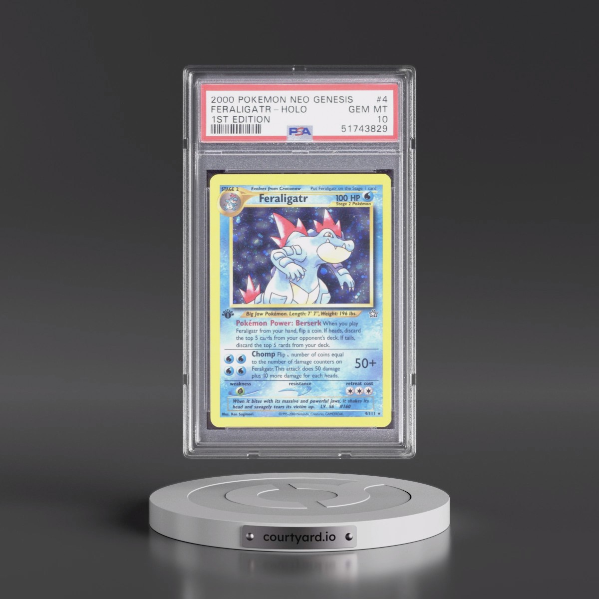2000 Pokémon Neo Genesis #4 Feraligatr - 1st Edition Holo (PSA 10 GEM MINT)