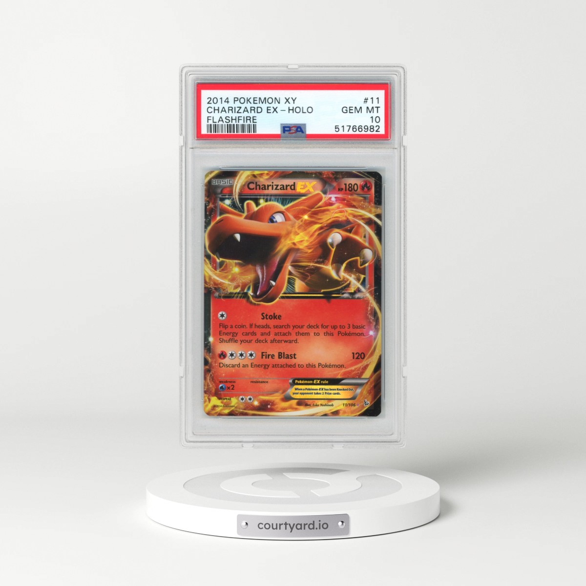 2014 Pokémon XY Flashfire #11 Charizard EX - Holo (PSA 10 GEM MINT)