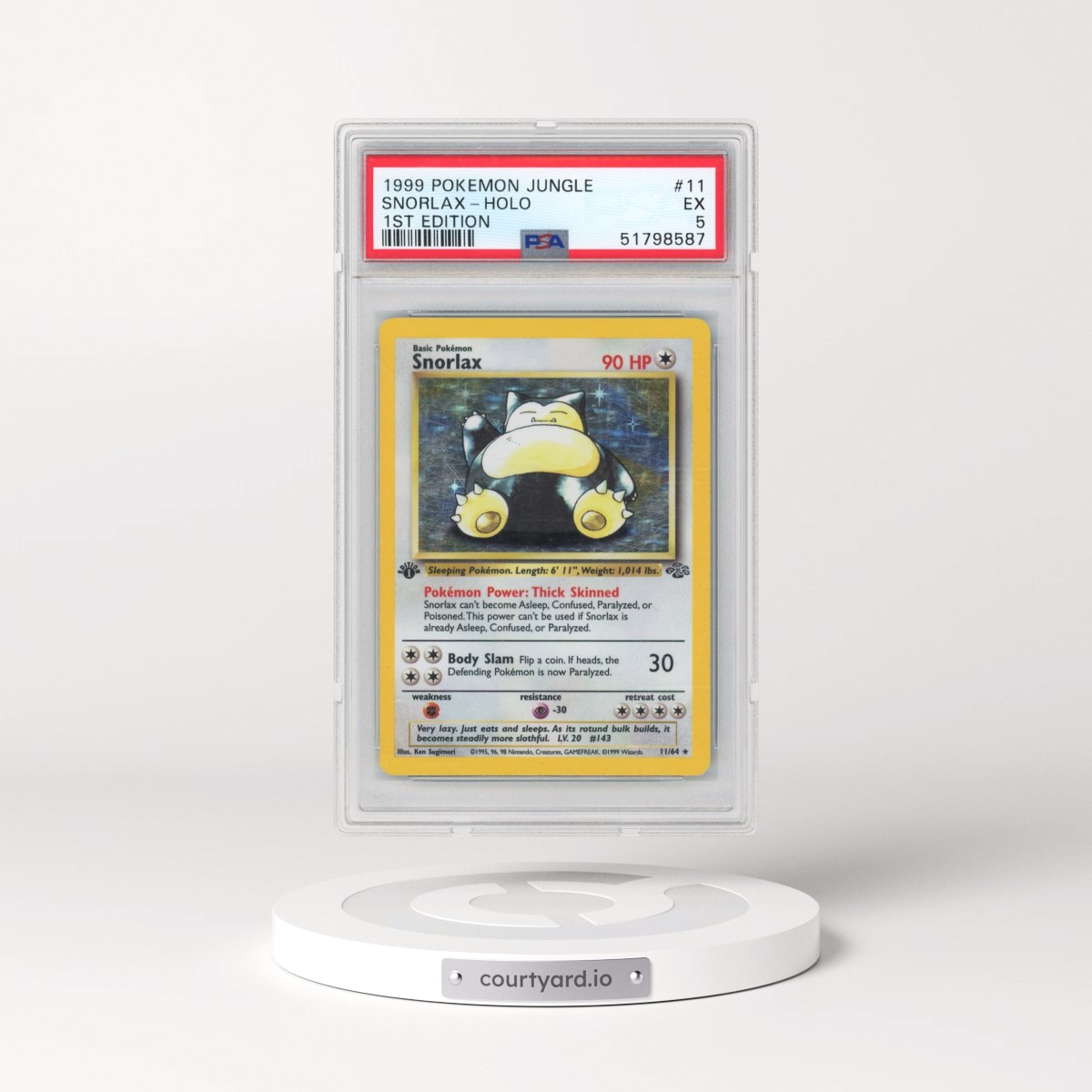 1999 Pokémon Jungle #11 Snorlax - 1st Edition Holo (PSA 5 EX)
