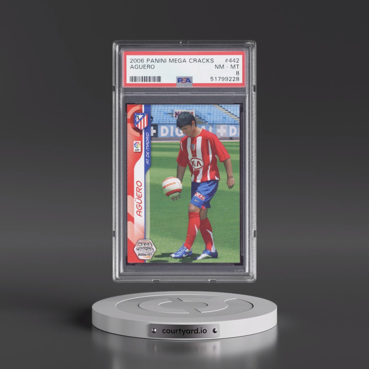 2006 Panini Mega Cracks #442 Aguero (PSA 8 NM-MT)