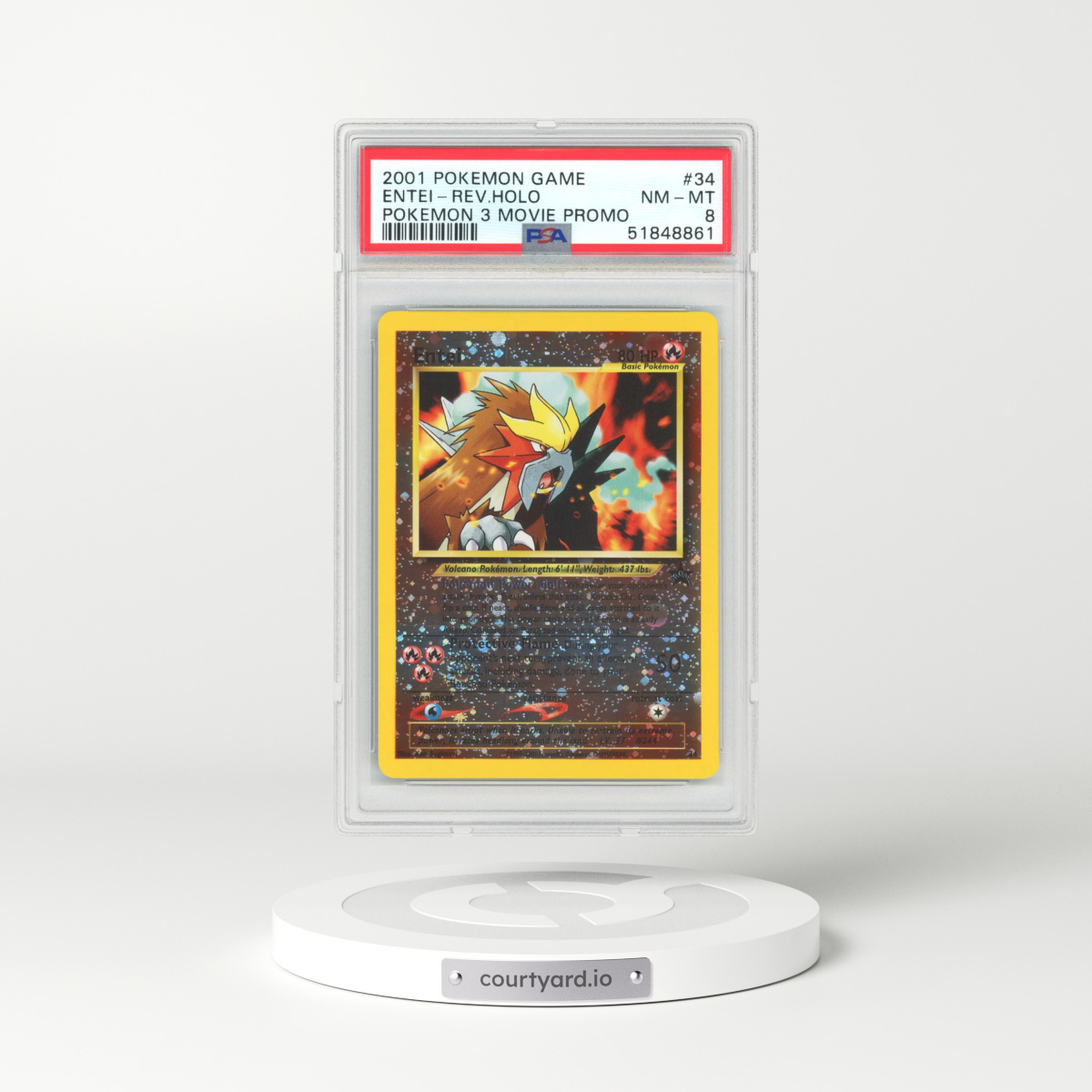 2001 Pokemon 3 Movie Promo #34 Entei - Holo (PSA 8 NM-MT)