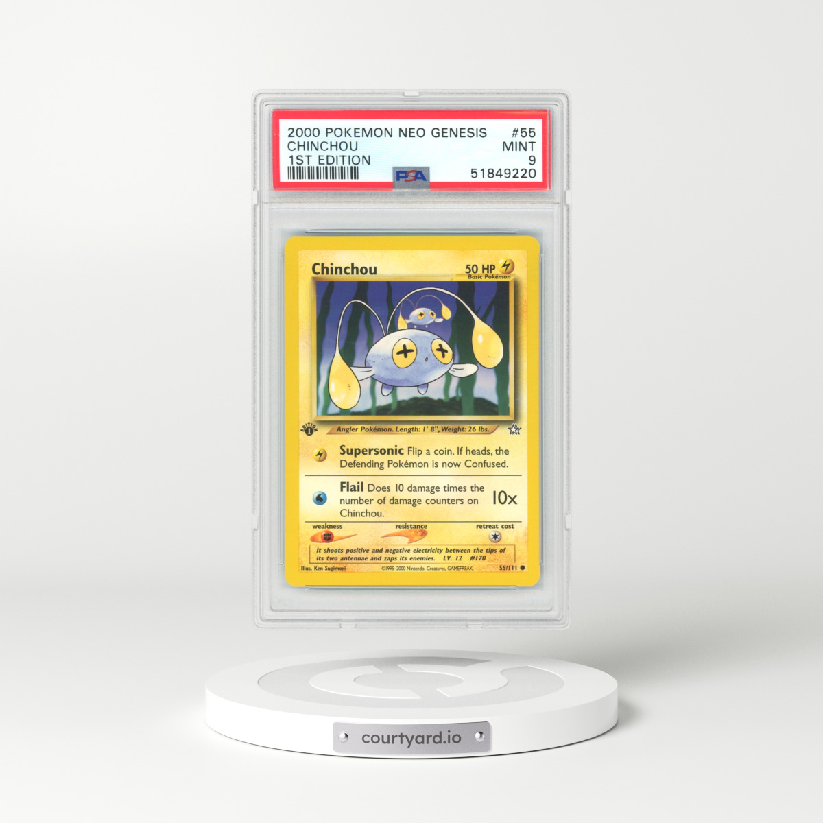 2000 Neo Genesis #55 Chinchou - 1st Edition (PSA 9 MINT)