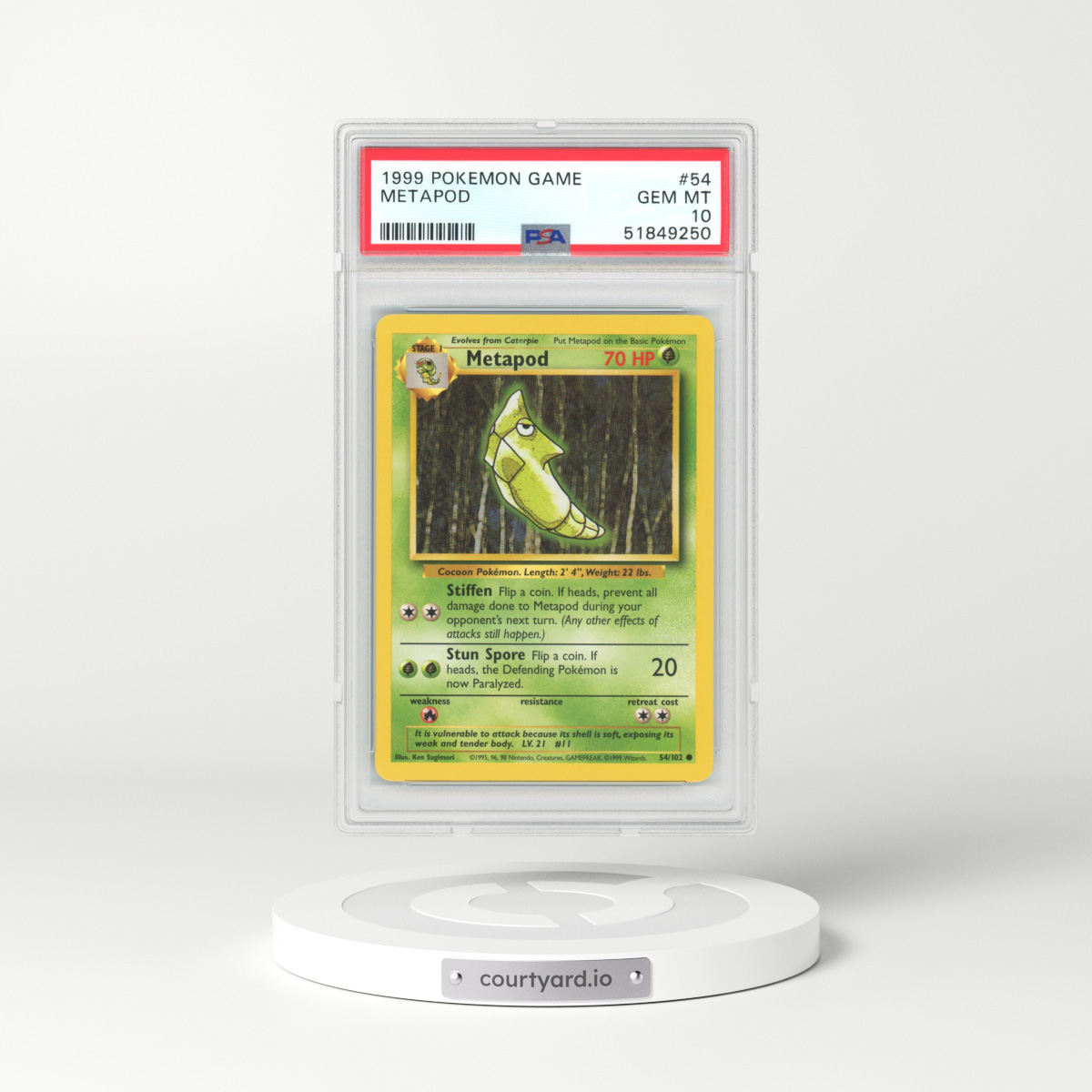 1999 Base Set #54 Metapod (PSA 10 GEM MINT)