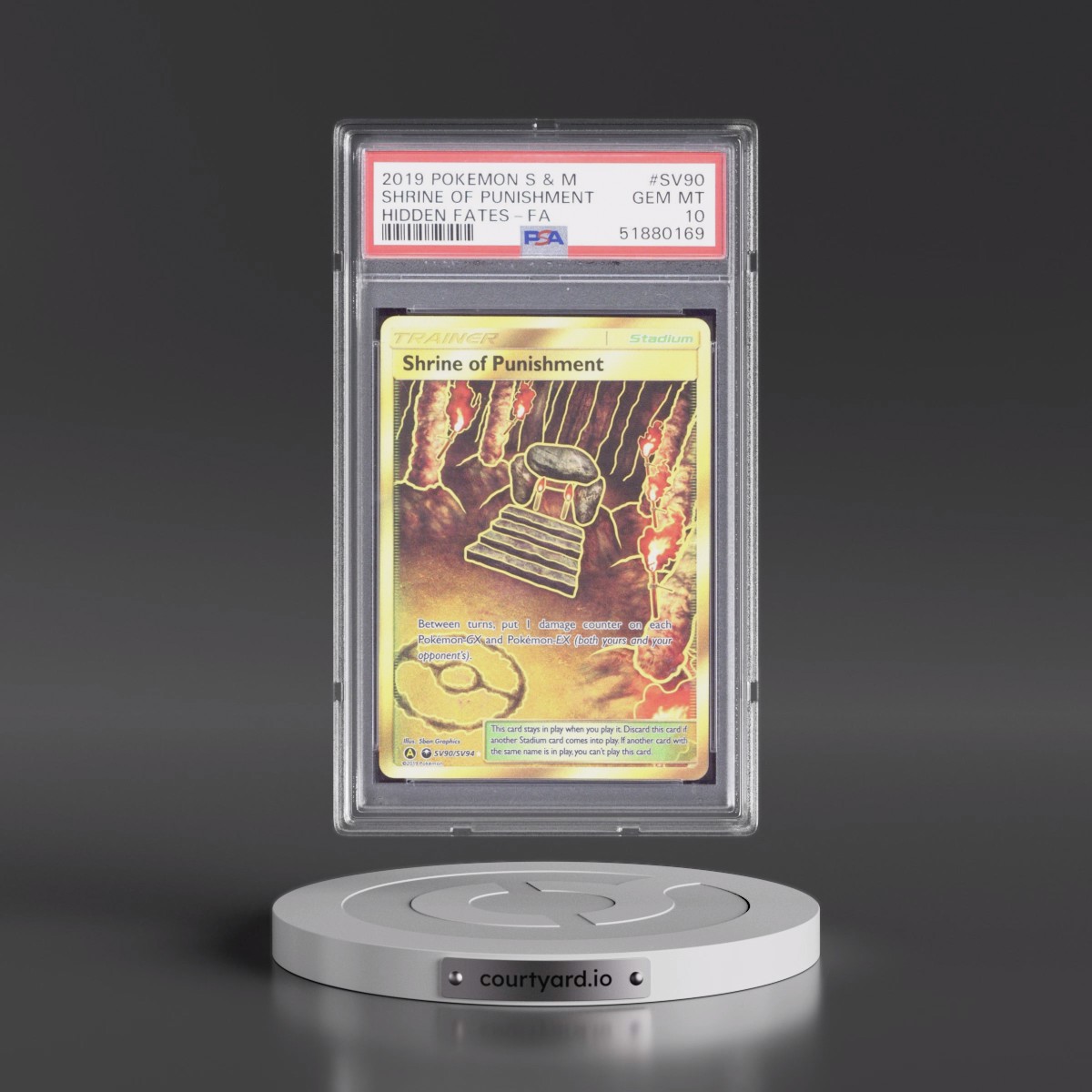 2019 Pokémon Sun & Moon Hidden Fates #SV90 Shrine of Punishment - Full Art (PSA 10 GEM MINT)
