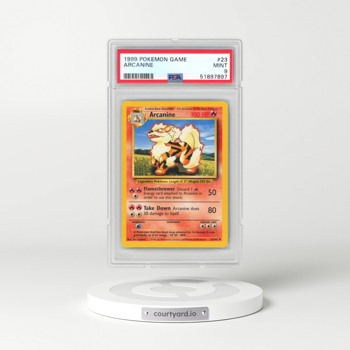 1999 Pokémon Game #23 Arcanine (PSA 9 MINT)