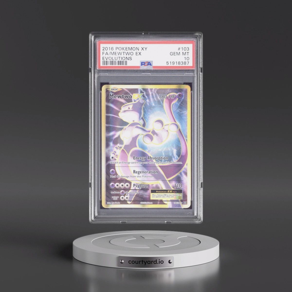 2016 Pokémon XY Evolutions #103 Mewtwo EX - Holo Full Art (PSA 10 GEM MINT)