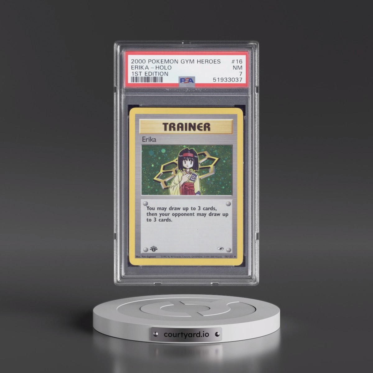 2000 Pokémon Gym Heroes #16 Erika - 1st Edition Holo (PSA 7 NM)
