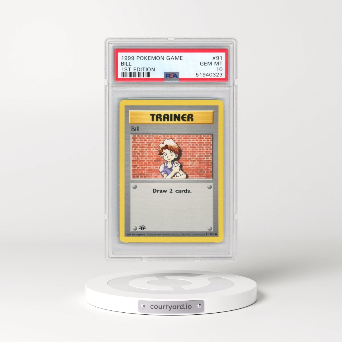 1999 Pokémon Game #91 Bill - 1st Edition (PSA 10 GEM MINT)