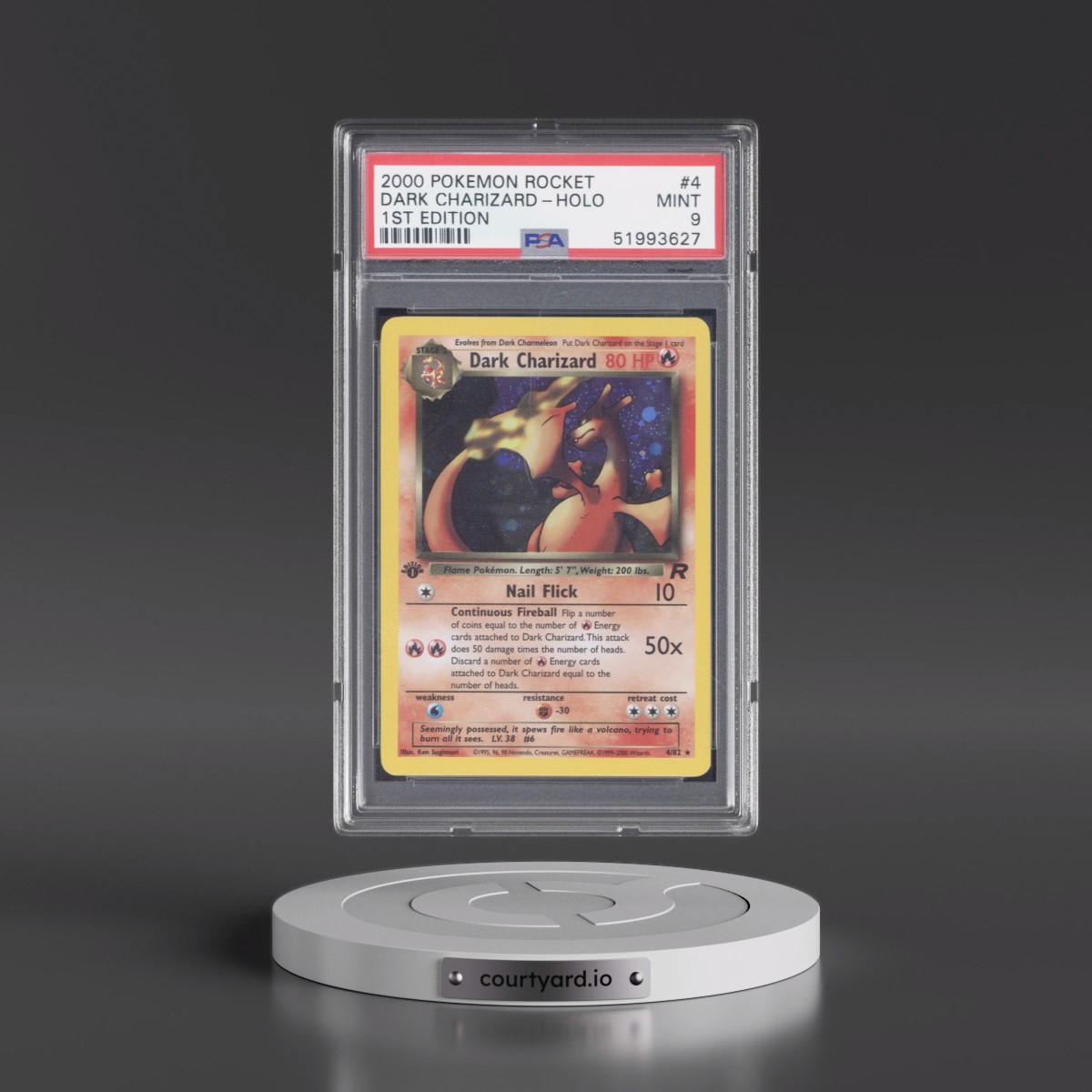 2000 Pokémon Rocket #4 Dark Charizard - 1st Edition Holo (PSA 9 MINT)