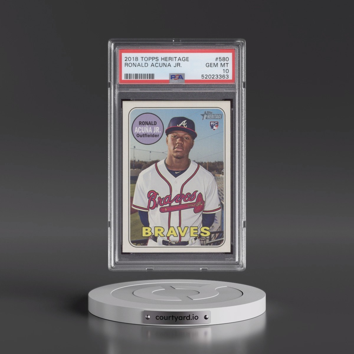 2018 Topps Heritage #580 Ronald Acuna Jr. (PSA 10 GEM MINT)