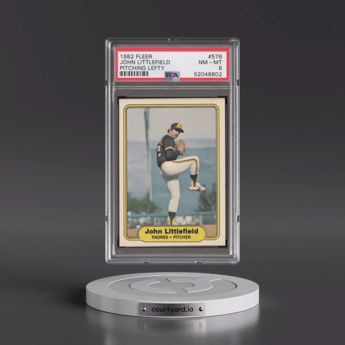 1982 Fleer #576 John Littlefield - Pitching Lefty (PSA 8 NM-MT)