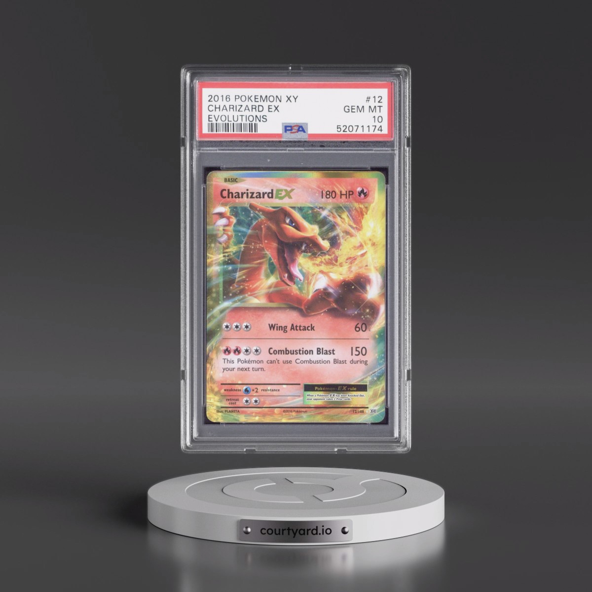 2016 Pokémon XY Evolutions #12 Charizard EX - Holo (PSA 10 GEM MINT)