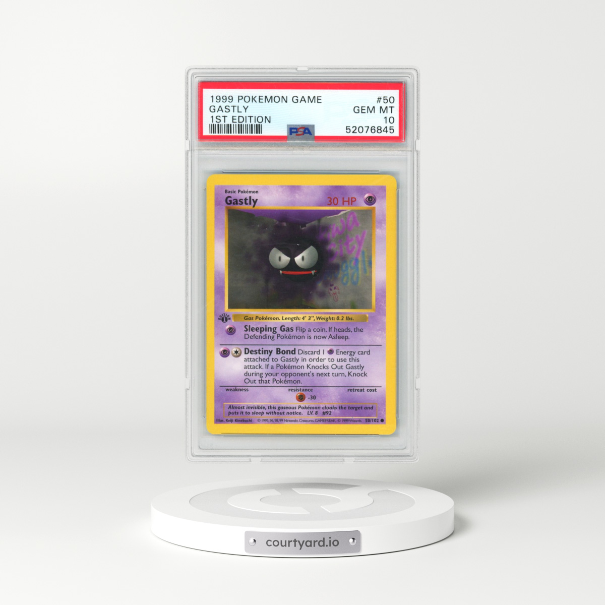 1999 Pokémon Game #50 Gastly - 1st Edition (PSA 10 GEM MINT)