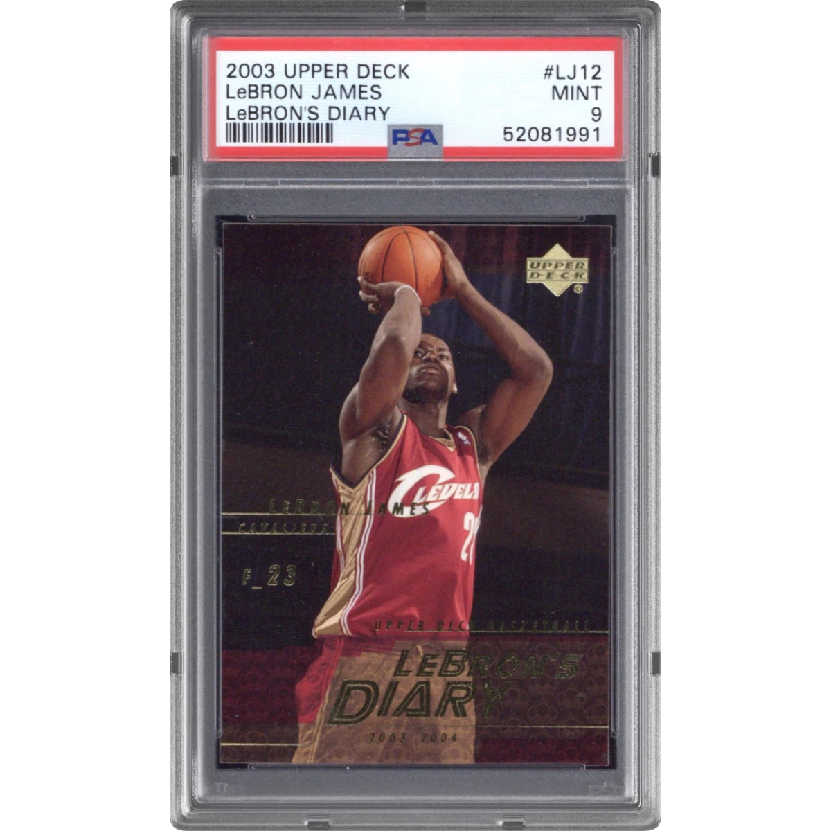 2003 Upper Deck Lebron's Diary #LJ12 LeBron James (PSA 9 MINT)